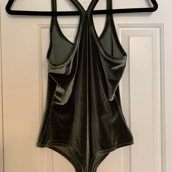 Madewell Green Velvet Bodysuit - Picture 3 of 3
